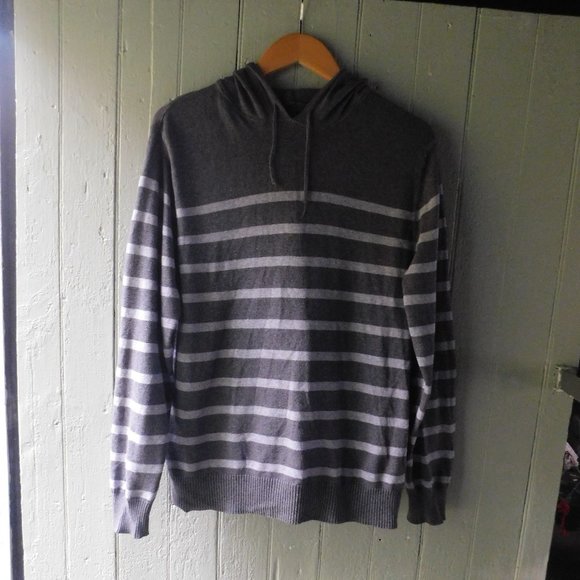 Dockers Tops - Striped Drawstring Hoodie Sweatshirt